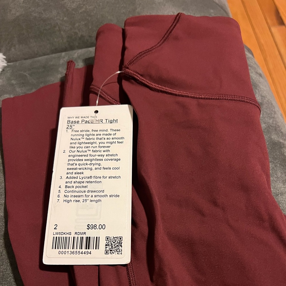Base pace HR tight 25” Lululemon leggings